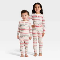 Toddler "Let It Snow" Fair Isle Cozy Knit Long Sleeve Shirt And Pants Holiday Matching Family Pajama Set - Wondershop™ Cream -Wondershop GUEST b51dae2f c891 4884 af8c 0d8bee9f60cf