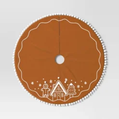 48" Christmas Gingerbread Scene Tree Skirt Brown - Wondershop™ -Wondershop GUEST b56f708a 8c71 4052 94ab 36a281960a56