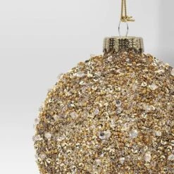 Christmas Gold Glass Beaded Ball Ornament - Wondershop™ -Wondershop GUEST b9e2460f b285 479b ab43 59b4192e2e8c