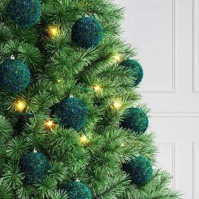9ct Christmas Tinsel Ball Ornament Set Blue Green - Wondershop™ 3 9ct Christmas Tinsel Ball Ornament Set Blue Green - Wondershop™