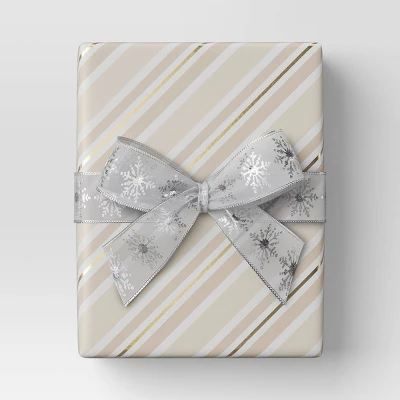 30” 25 Sq Ft Christmas Roll Wrap Blush/White/Gold Diagonal Stripes - Wondershop™ 3 30” 25 Sq Ft Christmas Roll Wrap Blush/White/Gold Diagonal Stripes - Wondershop™