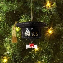 Christmas Glass Graduation Cap Ornament - Wondershop™