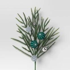 4ct Christmas Greenery Picks Green/Silver Decorative Balls - Wondershop™ -Wondershop GUEST cb9a9c5a 966b 4de5 99ac 2563e2f0b253
