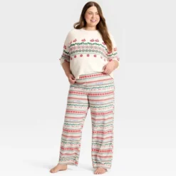 Women's "Let It Snow" Fair Isle Microfleece Holiday Matching Family Pajama Pants - Wondershop™ Cream -Wondershop GUEST d0b6df3c 7c58 4bb3 848b dc48a9f86d54