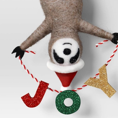 Christmas Felted Wool Sloth Joy Ornament - Wondershop™ 4 Christmas Felted Wool Sloth Joy Ornament - Wondershop™ - Image 2