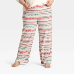 Women's "Let It Snow" Fair Isle Microfleece Holiday Matching Family Pajama Pants - Wondershop™ Cream -Wondershop GUEST dbe3a0d7 aa19 4b15 8ec3 d3d443c59038