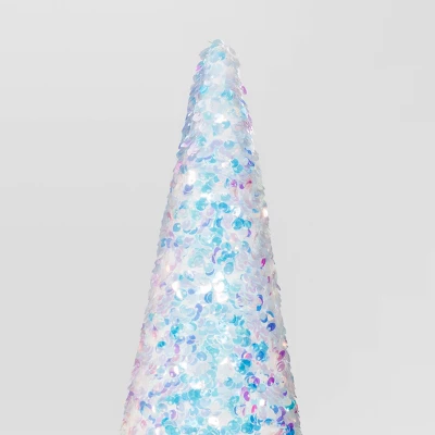 Christmas Sequins Cone Shape Tree Table Top Decor Iridescence Medium - Wondershop™ 4 Christmas Sequins Cone Shape Tree Table Top Decor Iridescence Medium - Wondershop™ - Image 2