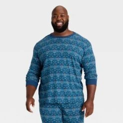 Men's Hanukkah Ribbed Long Sleeve Shirt And Pants Holiday Matching Family Pajama Set - Wondershop™ Blue -Wondershop GUEST dd435bfc 585b 4c6f 9dd1 4b1013c8db0e