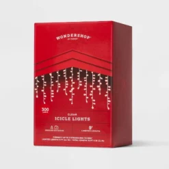 300ct High Density Christmas Icicle Lights Clear With White Wire - Wondershop™: Indoor/Outdoor, Incandescent -Wondershop GUEST df02da21 f801 4789 aea1 da94ea459138