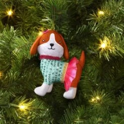 4" Christmas Dog With Pink Skirt Ornament - Wondershop™