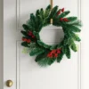 20" Christmas Unlit Mixed Greenery Wreath Red Berries - Wondershop™ -Wondershop GUEST e230e47d a8f6 4b7d bedb fd4017614dfa 1