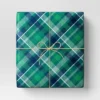 30" 50 Sq Ft Christmas Roll Wrap Green And Navy Plaid - Wondershop™