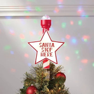 14.5" 21ct LED Light Santa Stop Here Christmas Tree Topper Red - Wondershop™ 4 14.5" 21ct LED Light Santa Stop Here Christmas Tree Topper Red - Wondershop™ - Image 2