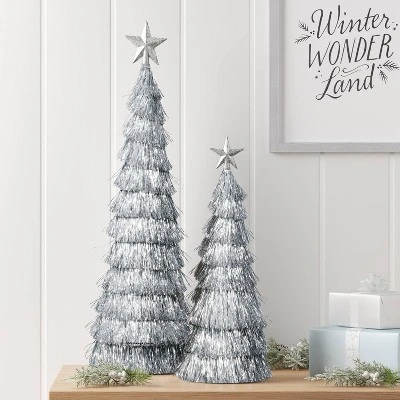 2pk Christmas 18" And 12" Tinsel Trees - Wondershop™ 3 2pk Christmas 18" And 12" Tinsel Trees - Wondershop™