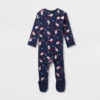 Baby Santa Print Ribbed Holiday Matching Family Footed Pajamas - Wondershop™ Navy Blue -Wondershop GUEST ea0e70cd 2bd0 4633 b264 cf2c7236897a