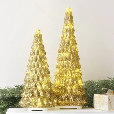 Christmas Mercury Glass Tiered Classic Tree Small Gold - Wondershop™ 3 Christmas Mercury Glass Tiered Classic Tree Small Gold - Wondershop™