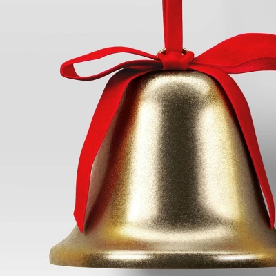 Christmas Metal Bell Ornament Gold - Wondershop™ 4 Christmas Metal Bell Ornament Gold - Wondershop™ - Image 2