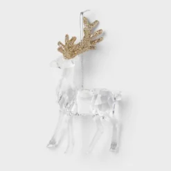 Acrylic Deer With Glittered Antlers Christmas Tree Ornament - Wondershop™ -Wondershop GUEST ef162ca9 6ad4 4480 a6b8 4a75c8dd0db7