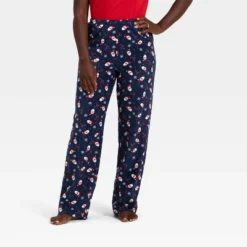 Women's Santa Print Microfleece Holiday Matching Family Pajama Pants - Wondershop™ Navy Blue -Wondershop GUEST fd78b49b 6709 4b34 91b5 b9bae26a6893
